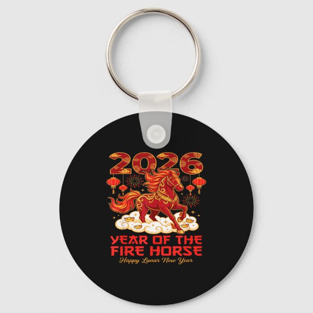 Chaveiro 2026 Lunar Chinese New Year Of The Fire Horse Zodi (Frente)