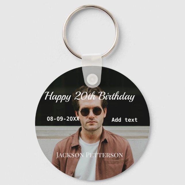 Chaveiro 20 de feliz simples data add name mod (Frente)