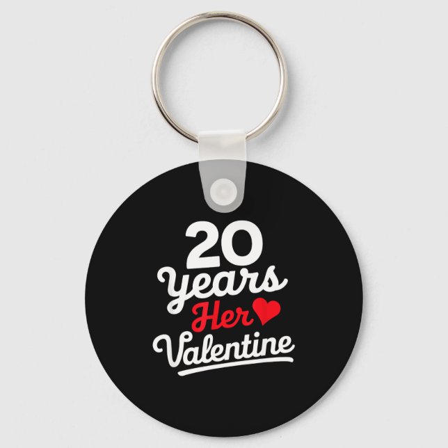 Chaveiro 20 Years Her Valentine _ Anniversary Couples Valen (Frente)