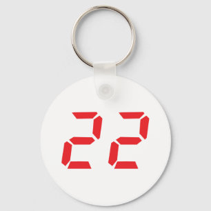 Chaveiro 22 twenty-two red alarm clock digital number