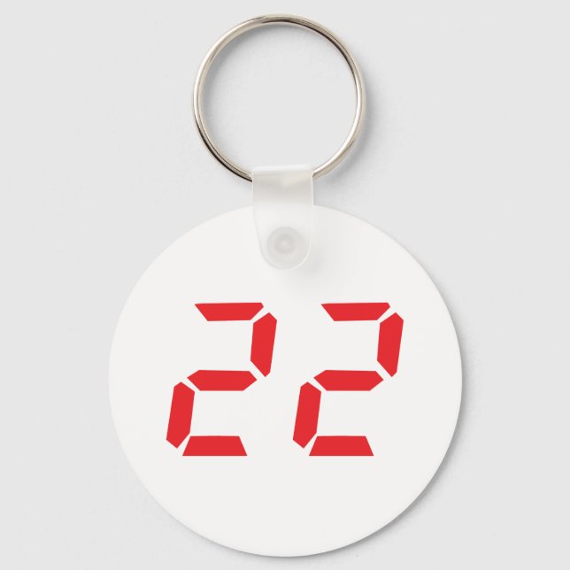Chaveiro 22 twenty-two red alarm clock digital number (Frente)