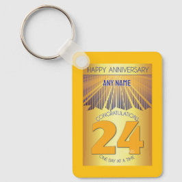 Chaveiro 24 Year Sober Anniversary | Golden Ray 12 Step