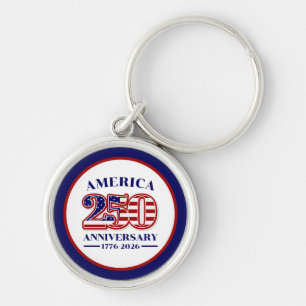 Chaveiro 250º Aniversário EUA Patriótico 1776–2026