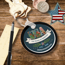 Chaveiro 250 Years of Freedom Elegant Patriotic Blue