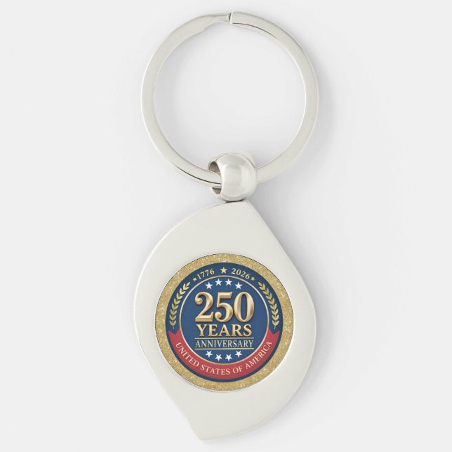 Chaveiro 250th Anniversary USA Patriotic | 1776–2026 (Frente)