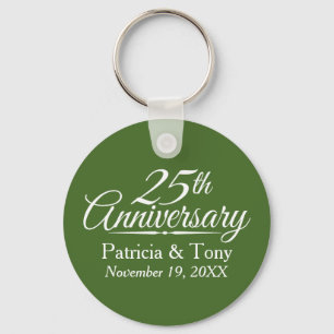 Chaveiro 25: Cinza de aniversário de casamento Verde