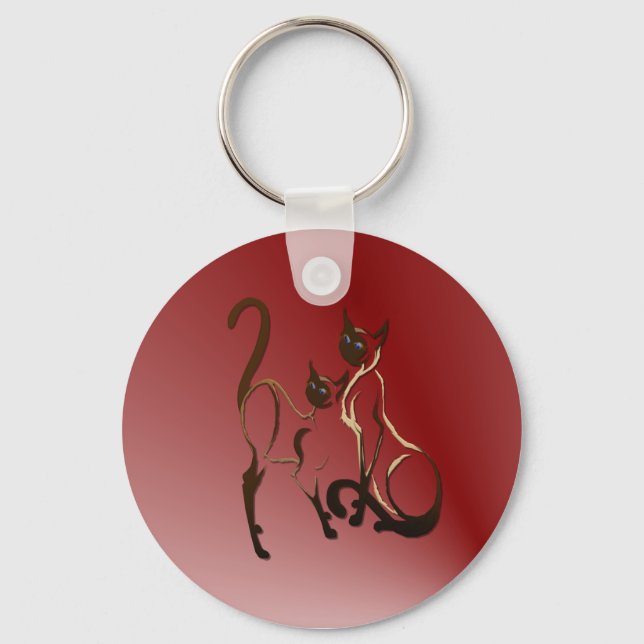 Chaveiro 2 Gatinhos siameses (Frente)