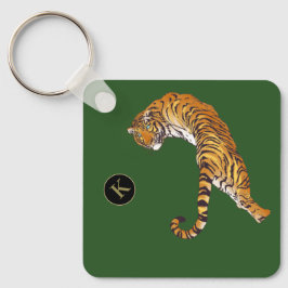 Chaveiro 2 Lados Jovem, Selvagem e Gratuita Monograma Verde