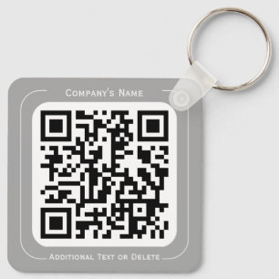 Chaveiro 2 lados Seu logotipo + código QR Escritório comerc