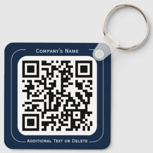 Chaveiro 2 lados Seu logotipo + código QR Escritório comerc