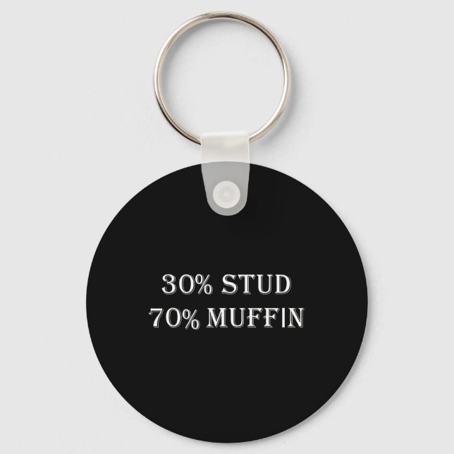 Chaveiro 30% Garanhão 70% Muffin Frases Engraçadas do Dia d (Frente)