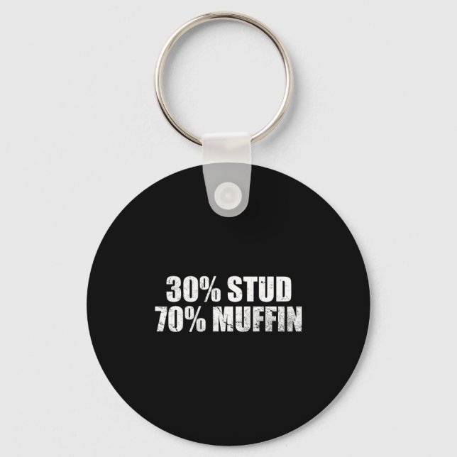 Chaveiro 30% Stud 70% Muffin Funny Father's Day Valentines  (Frente)