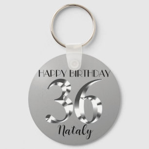Chaveiro 36 anos de prata metálico