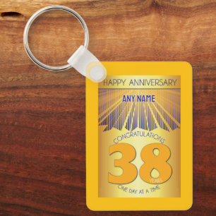Chaveiro 38 Anos de Aniversário de Sobriedade Golden Ray