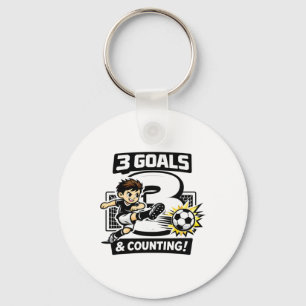 Chaveiro 3 Gols e Contando Aniversário de Futebol para 3 an