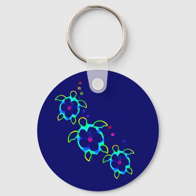 Chaveiro 3 Tartarugas de Honu Tintos (Frente)