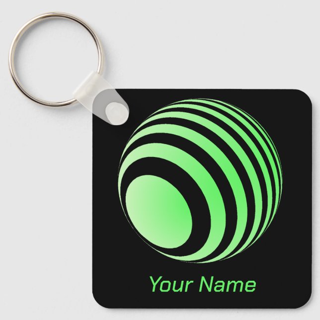 Chaveiro 3D-Ball mit grünen Streifen -  (Frente)