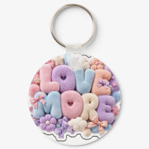 Chaveiro 3D de pelúcia "LOVE MORE"