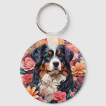 3D Fantasia Floral Bernese Mountain Dog Birds Ver