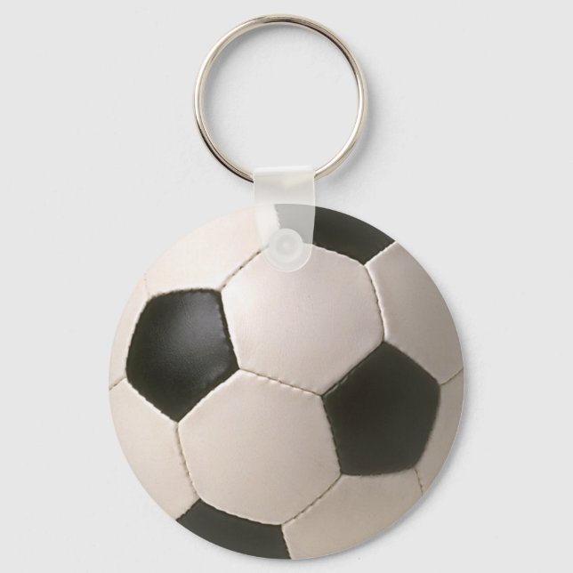 Chaveiro 3D Futebol preto branco (Frente)
