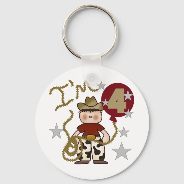 Chaveiro 4º Camisetas de aniversário e presentes (Frente)