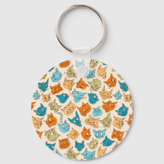 Chaveiro 40 rostos de gatos e uma cauda (Frente)