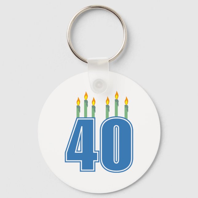 Chaveiro 40 Velas de Aniversário (Azul / Verde) (Frente)