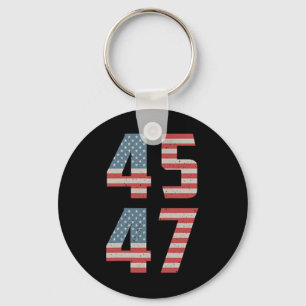 Chaveiro 45 47 Trump Vintage Retro Usa Flag 2024 Presidente