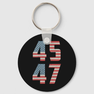 Chaveiro 45 47 Trump Vintage Retro Usa Flag 2025 Presidente