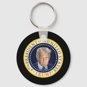 Chaveiro 47º Presidente Trump Selo do Retrato Oficial 4º De