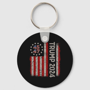 Chaveiro 47 Trump 2024 American Flag (no verso)