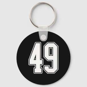 Chaveiro 49 White Outline Number 49 Sports Fan Jersey Styl