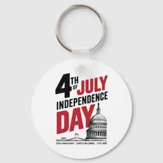 Chaveiro 4 de Julho 250º Aniversário Dia da Independência