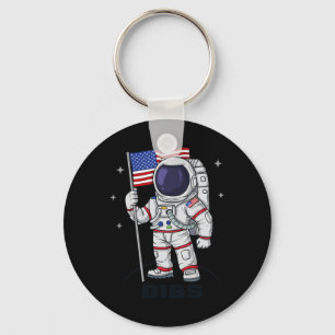 Chaveiro 4 De Julho Astronauta Americano Bandeira Difundida