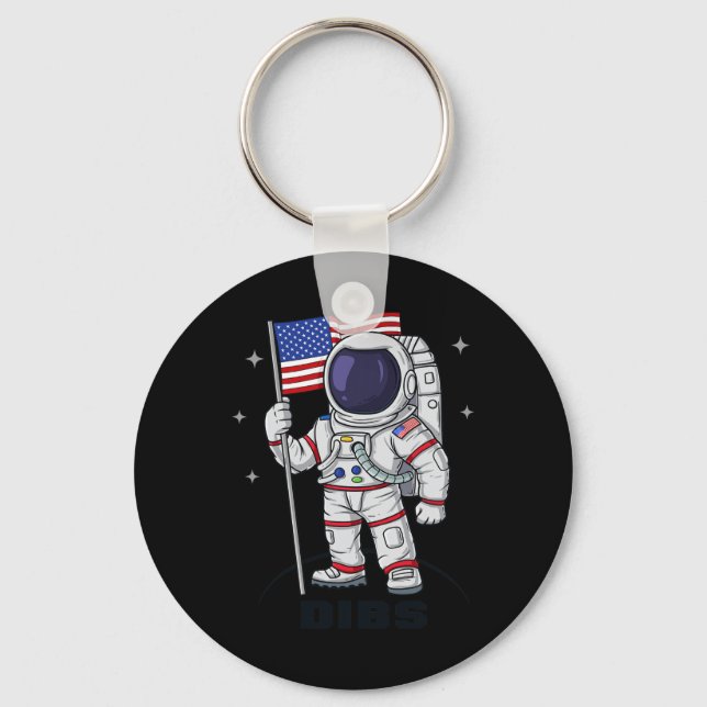 Chaveiro 4 De Julho Astronauta Americano Bandeira Difundida (Frente)