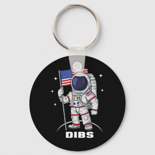Chaveiro 4 De Julho Astronauta Americano Bandeira Difundida