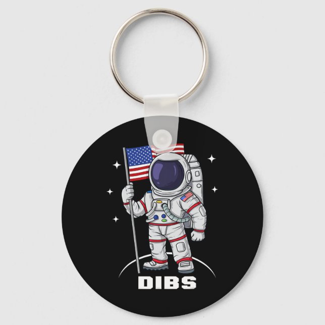 Chaveiro 4 De Julho Astronauta Americano Bandeira Difundida (Frente)