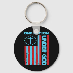 Chaveiro 4 De Julho Bandeira Cristã Patriótica One Nation U