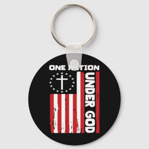 Chaveiro 4 De Julho Bandeira Cristã Patriótica One Nation U