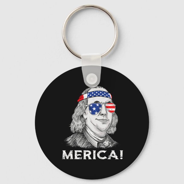 Chaveiro 4 De Julho Ben Franklin Merica USA Boys Girls Kid (Frente)