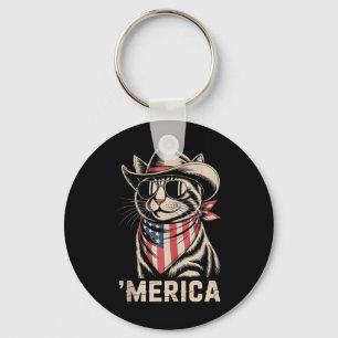 Chaveiro 4 De Julho Cat Cowboy Merica Kitten Patriot Boys