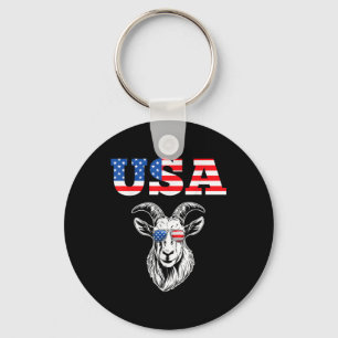 Chaveiro 4 de julho de 2010 Bandeira Americana Goat Lover U