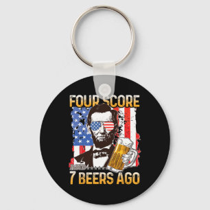 Chaveiro 4 De Julho De Cerveja Bebendo Patriot Quatro Pontu