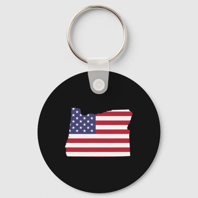 Chaveiro 4 de julho de Oregon State American Flag Party (Frente)