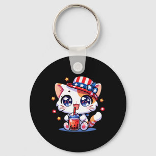 Chaveiro 4 De Julho Gato Camisas Meninas Crianças Kawaii An