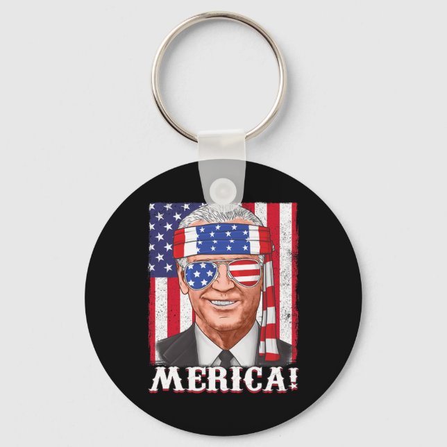 Chaveiro 4 de julho Joe Biden Merica USA Flag (Frente)