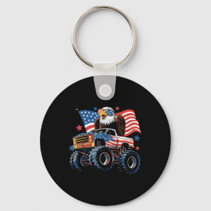 Chaveiro 4 De Julho Monster Truck Bald Eagle American Flag