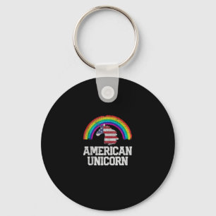 Chaveiro 4 de julho Orgulho gay Unicorn American Flag USA G