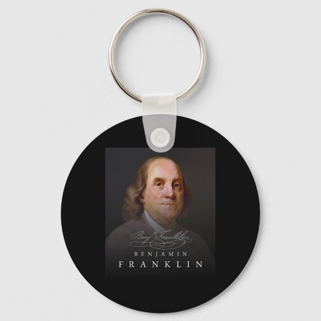 Chaveiro 4 de julho Pai fundador Ben Benjamin Franklin Tee (Frente)