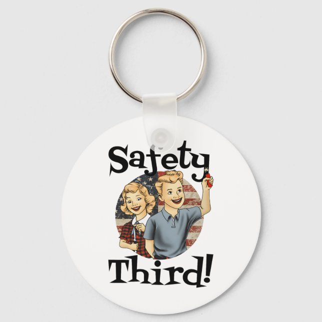 Chaveiro 4 De Julho "Patriotic Fireworks Safety Third Vinta (Frente)